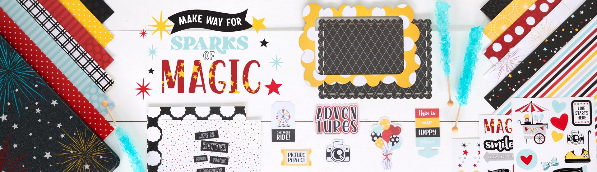 Amusement Park Scrapbooking Supplies: Sparks of Magic Amusement Park Scrapbooking Supplies: Sparks of Magic