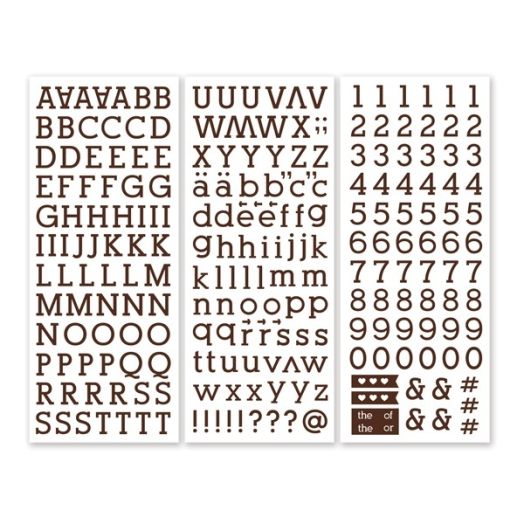 Brown Serif ABC/123 Letter Stickers (3/pk)