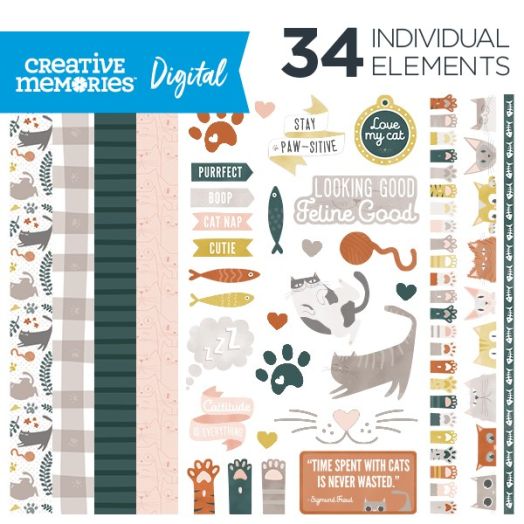 Creative Memories Cattitude cat digital scrapbooking kit - D657291 a1523