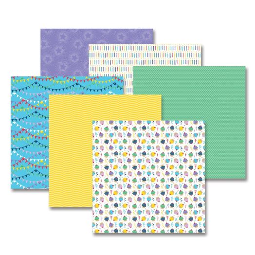 Birthday Scrapbook Paper: Party Time! Bright Paper Pack