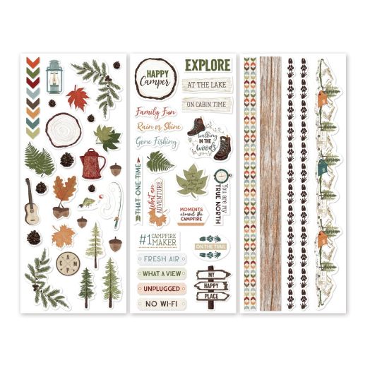 Camping Stickers For Scrapbooking: Happy Camper