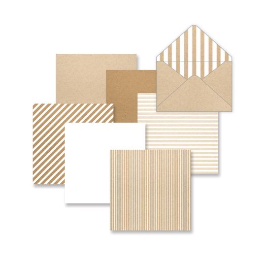 Kraft Stripes 4x6 Envelope Paper Pack with envelope example
