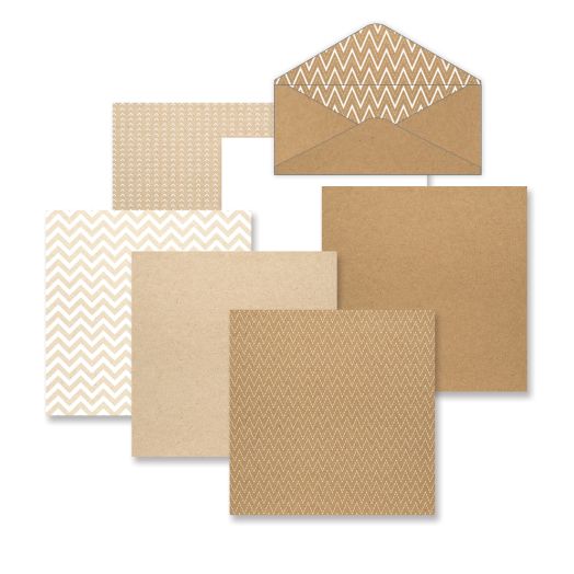 Kraft Chevrons 3.5x8.5 Slimline Envelope Paper Pack with envelope example
