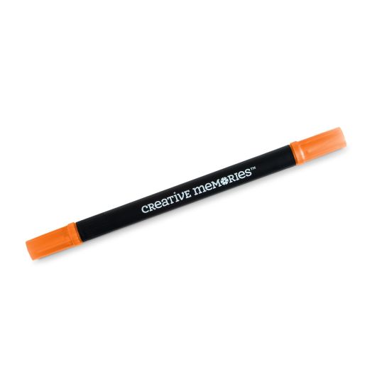 Orange Scrapbook Pen: Orange Blue Dual-Tip Pen close up