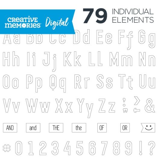 Digital White Sans Serif ABC/123 Elements  