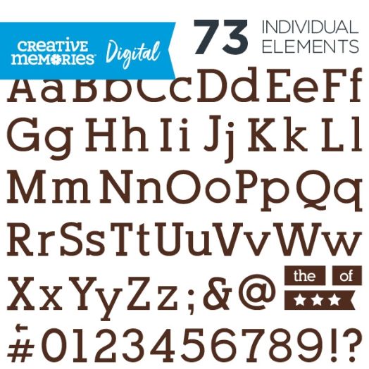 Digital Brown Serif ABC/123 Elements