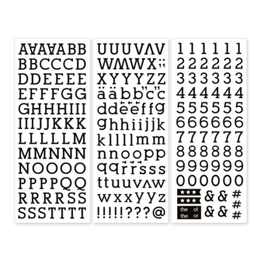 Black Serif ABC/123 Letter Stickers (3/pk)