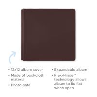 クリエイテイブメモリーズ　Flex-Hinge 12インチアルバムカバー Flex-Hinge® Chocolate Bookcloth Album Cover - Creative Memories